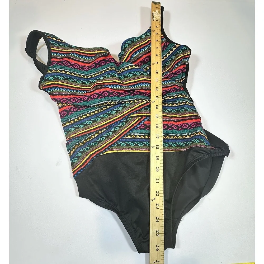 Miraclesuit Escape One Piece Swimsuit Womens 16 Multi Raya Del Sol Tummy Control
